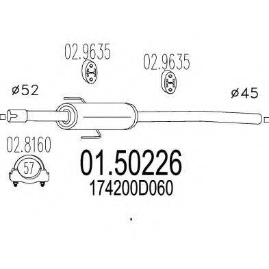 ROSI 13527 Середній глушник вихлопних газів