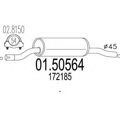 BOSAL 190-469 Середній глушник вихлопних газів