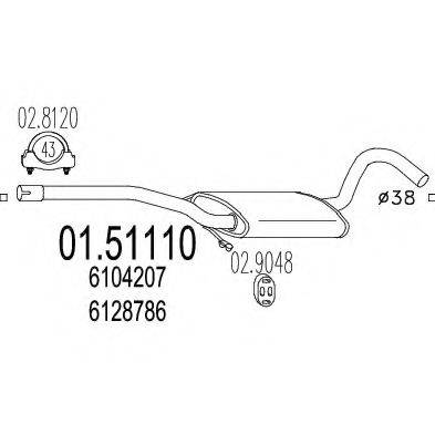 CISAM 311708 Середній глушник вихлопних газів