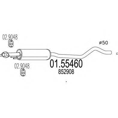 DESCAM 350632 Середній глушник вихлопних газів