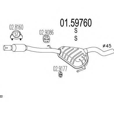 ZARA 17359 Середній глушник вихлопних газів