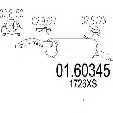 ROSI 13410 Глушник вихлопних газів кінцевий