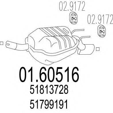 BOSAL 100-255 Глушник вихлопних газів кінцевий