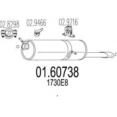 BOSAL 190-069 Глушник вихлопних газів кінцевий