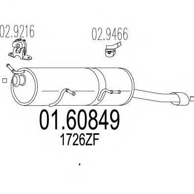 BOSAL 190-093 Глушник вихлопних газів кінцевий
