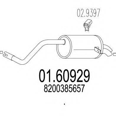 BOSAL 200-043 Глушник вихлопних газів кінцевий