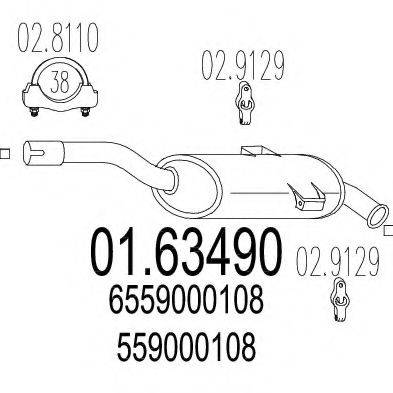TIMAX 220342 Глушник вихлопних газів кінцевий