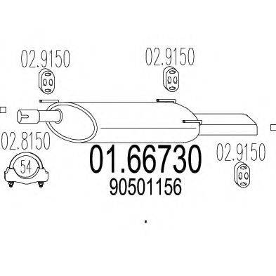 ROSI 35563 Глушник вихлопних газів кінцевий