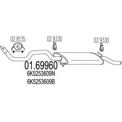 WALKER 70510 Глушник вихлопних газів кінцевий
