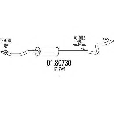 ROSI 13730 Середній глушник вихлопних газів