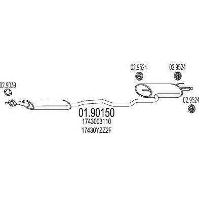 CIA 22307 Глушник вихлопних газів кінцевий