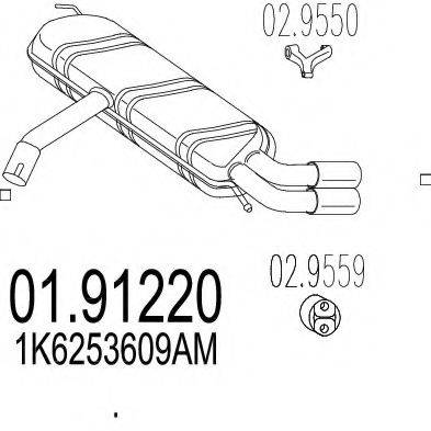 BOSAL 105-013 Глушник вихлопних газів кінцевий