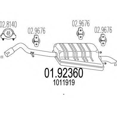 FORD 1011919 Глушник вихлопних газів кінцевий