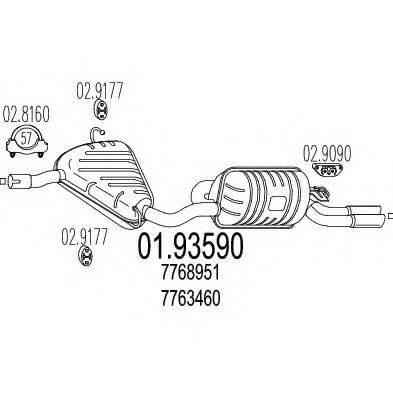 ROSI 40276 Глушник вихлопних газів кінцевий
