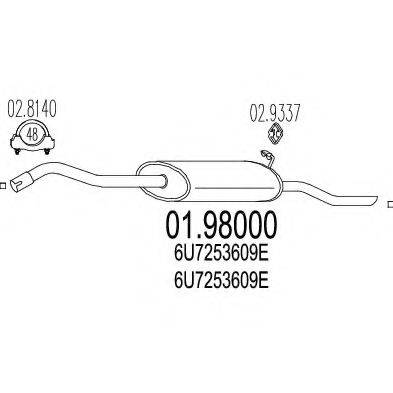 TIMAX 240671 Глушник вихлопних газів кінцевий