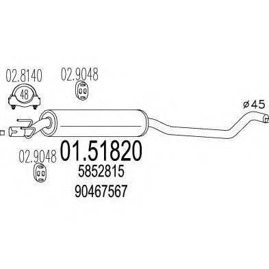 ZARA 67130 Середній глушник вихлопних газів
