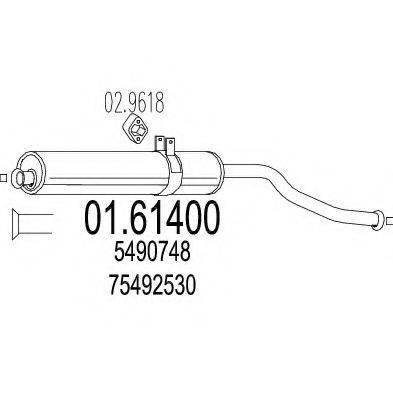 ROSI 04220 Глушник вихлопних газів кінцевий