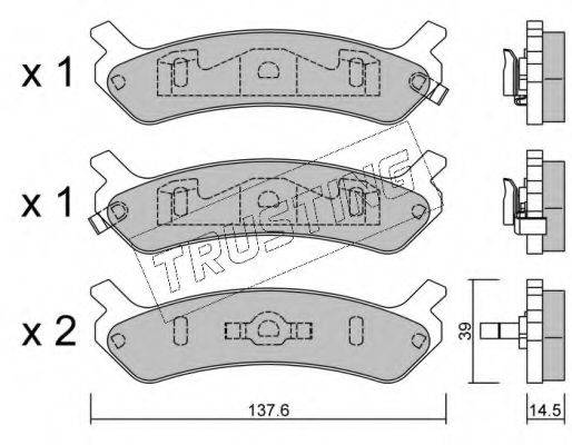 TRUSTING 21771 Комплект гальмівних колодок, дискове гальмо