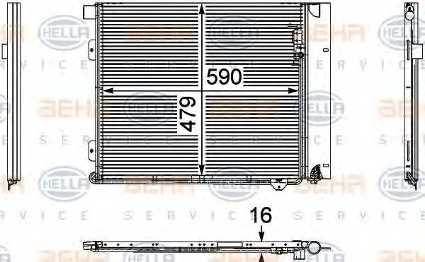 BEHR SERVICE V0100 Конденсатор, кондиціонер
