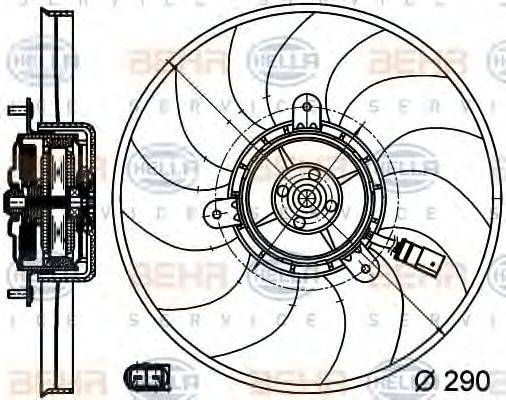 VW 3C0 959 455 G Вентилятор, охолодження двигуна
