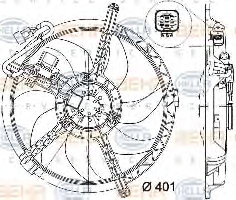 MINI 7 535 100 Вентилятор, охолодження двигуна