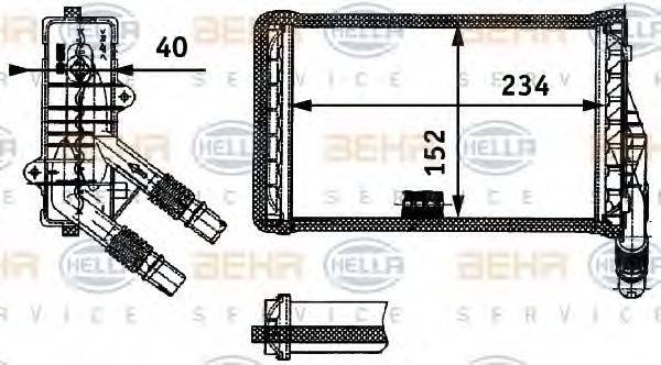 BEHR 44593 Теплообмінник, опалення салону