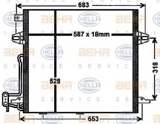 BEHR HELLA SERVICE R3759 Конденсатор, кондиціонер