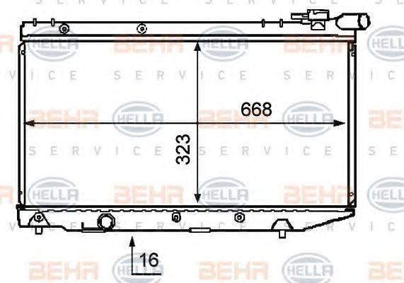 TOYOTA 1640016130 Радіатор, охолодження двигуна; Радіатор, Тяговий акумулятор