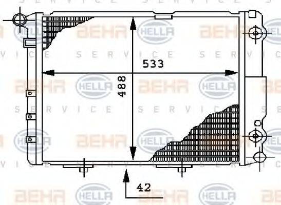 BEHR 24342 Радіатор, охолодження двигуна