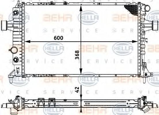 OPEL 9192607 Радіатор, охолодження двигуна