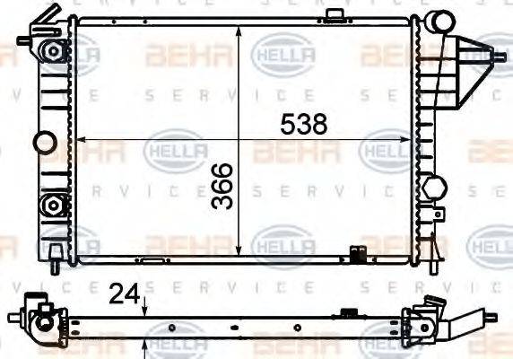 OPEL 90 44 2622 Радіатор, охолодження двигуна