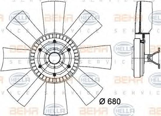 BEHR G7549 Вентилятор, охолодження двигуна