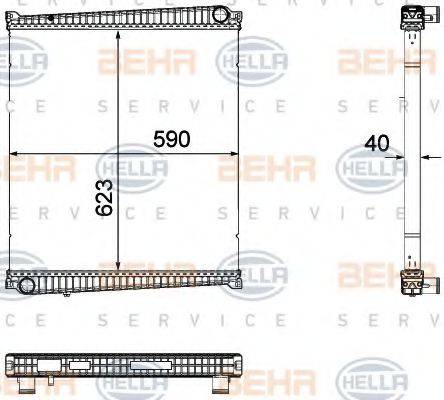 BEHR HELLA SERVICE R1207 Радіатор, охолодження двигуна