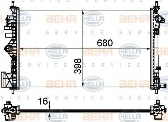 OPEL 1300293 Радіатор, охолодження двигуна