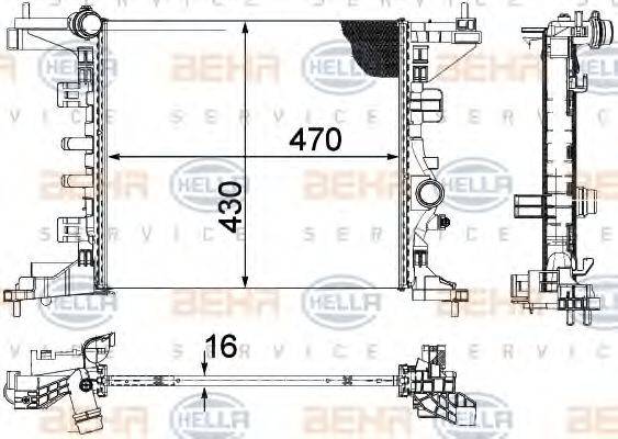 BEHR R3438 Радіатор, охолодження двигуна