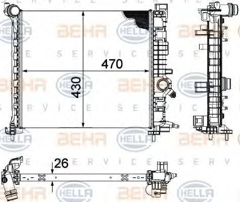 BEHR R3441 Радіатор, охолодження двигуна