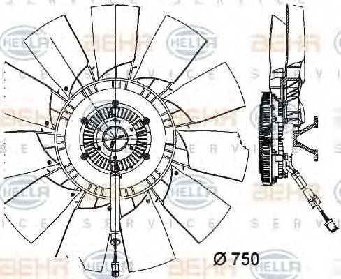 SCANIA 1 763 618 Вентилятор, охолодження двигуна