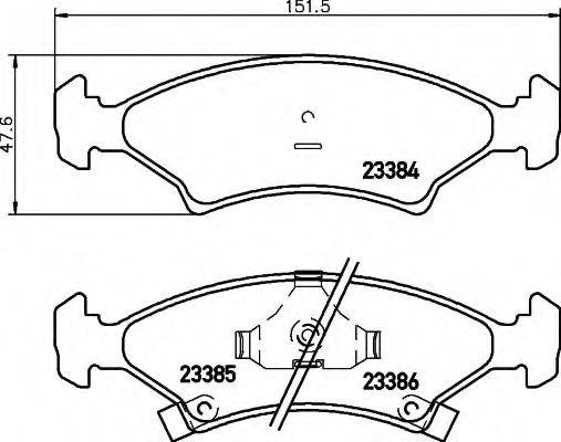 KIA 0K2A43323Z Комплект гальмівних колодок, дискове гальмо