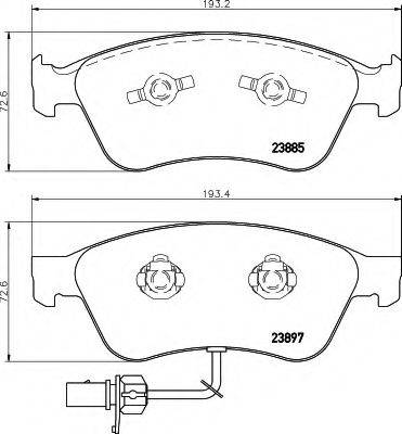 VW 4E0 698 151 E Комплект гальмівних колодок, дискове гальмо