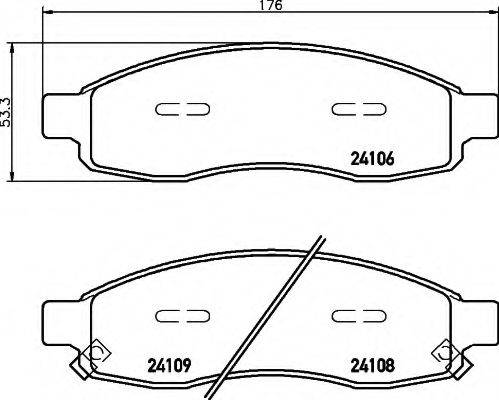 HELLA 24106 Комплект гальмівних колодок, дискове гальмо