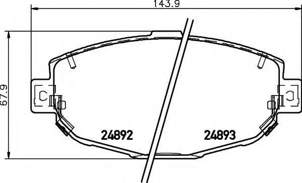 LEXUS 0449124041 Комплект гальмівних колодок, дискове гальмо