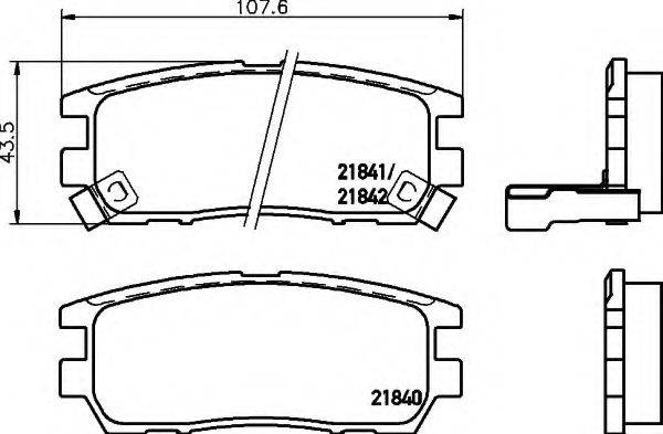 HELLA 21842 Комплект гальмівних колодок, дискове гальмо