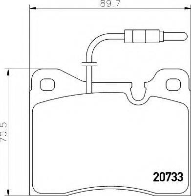 HELLA 20733 Комплект гальмівних колодок, дискове гальмо