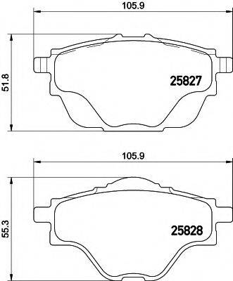 HELLA T2304 Комплект гальмівних колодок, дискове гальмо