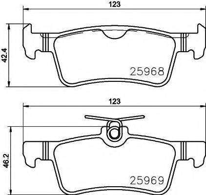 HELLA T2392 Комплект гальмівних колодок, дискове гальмо