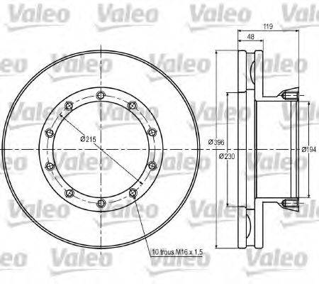 VALEO 187012 гальмівний диск