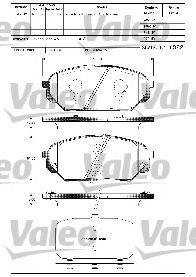 VALEO 301308 Комплект гальмівних колодок, дискове гальмо