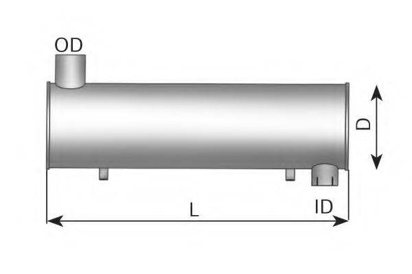 DINEX 89484 Середній глушник вихлопних газів, універсальний