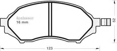 MAZDA 1.732.0 Комплект гальмівних колодок, дискове гальмо