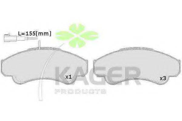 KAGER 23858 Комплект гальмівних колодок, дискове гальмо
